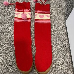 Victoria's Secret Red and Pink Slippers